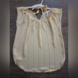 LC Lauren Conrad Yellow and Cream Blouse with Chic Style